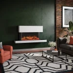 Bespoke Fireplace with dark green background