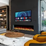 Media Wall with log fire effect